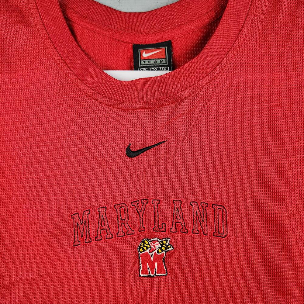 Vintage Maryland Terrapins Jersey Mens 2XL Red NCAA Basketball Nike Dri Fit Y2k